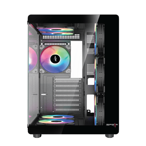 SPEAR STRIKE G210 Gaming Case – Black – 6 ARGB Fan...