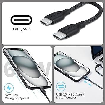 بيتاكا كيبل شحن USB C الى USB C، كيبل شحن USB C مغ...