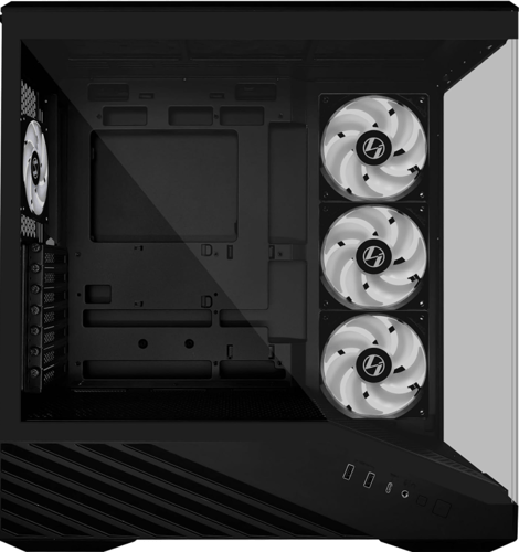 Lian Li V100R Black Mid Tower – 4× ARGB Fans – Tem...