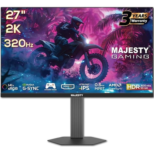 شاشة ألعاب ماجيستي 27 بوصة - QHD 2K, 320Hz, 0.5ms,...