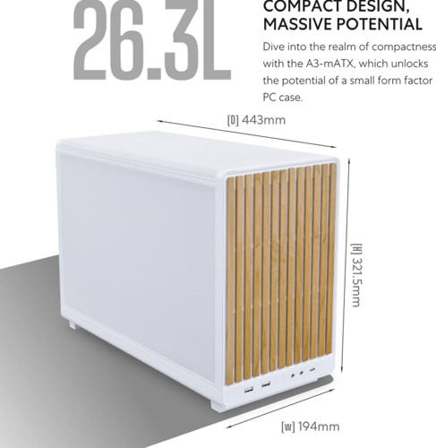 Lian Li A3-MATX Wooden White – Compact Micro-ATX C...