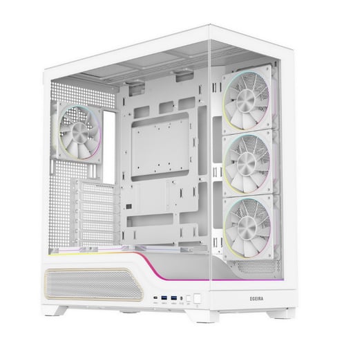 Egeira CRULSER White ATX Gaming Case – 6× ARGB Fan...
