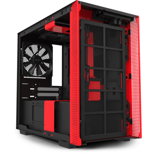 NZXT H210i Mini-ITX Gaming Case – Black/Red – Temp...
