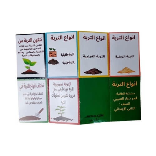 مطوية أنواع التربة للأطفال | غلاف أخضر جذاب