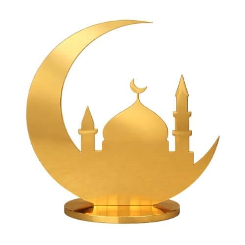 ستاند هلال رمضان أكريليك فاخر للديكور