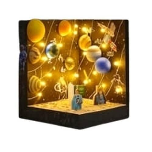 مجسم الفضاء والمجموعة الشمسية 3D بإضاءة – ديكور عل...