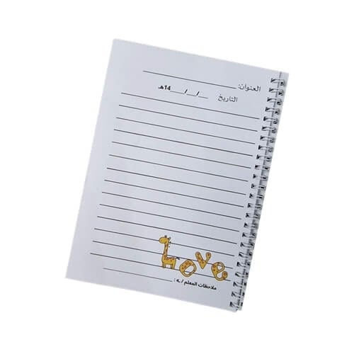 دفتر بشخصية الكرتوني