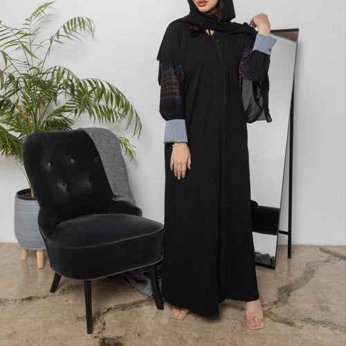 عباية سوداء سادةN1001