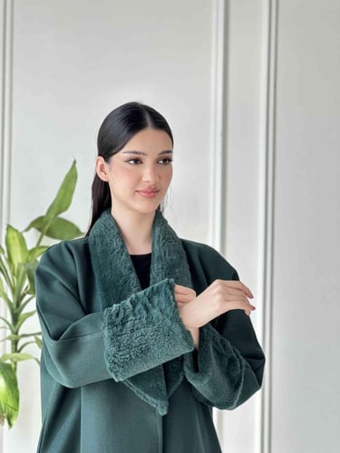 عباية شتوية زيتي | فخامة اللون للمناسبات الهامة 70...