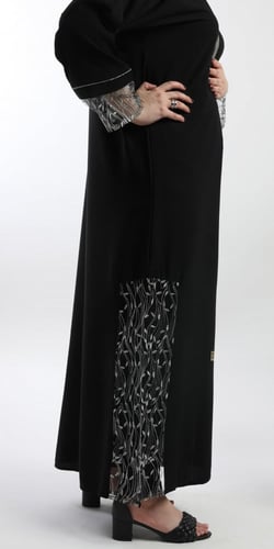 عباية سوداء أنيقة مناسبة للسهرات 5078