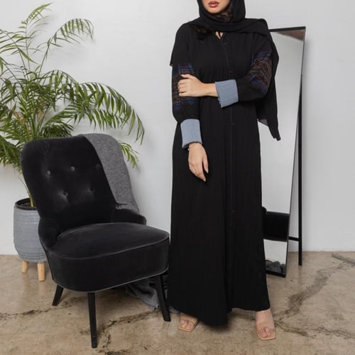 عباية سوداء سادةN1001
