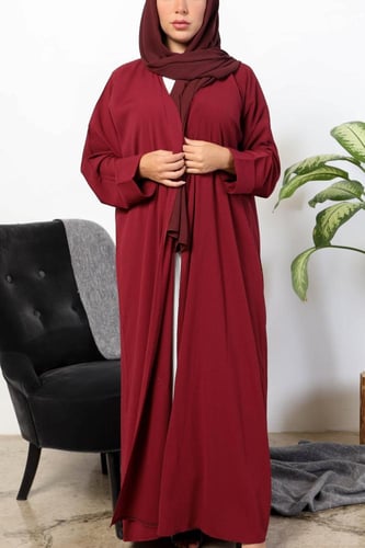 عبايه ملونة لون عودي دم الغزال 5021
