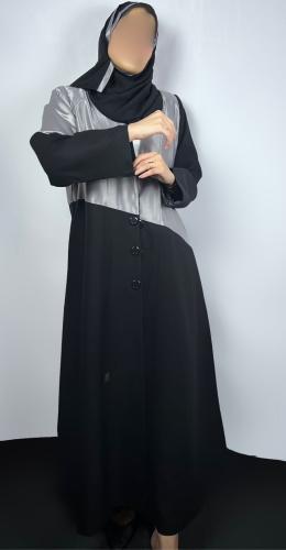 عباية بليزر نسائية قماش كتان منمَّت مبطنة بونجيه