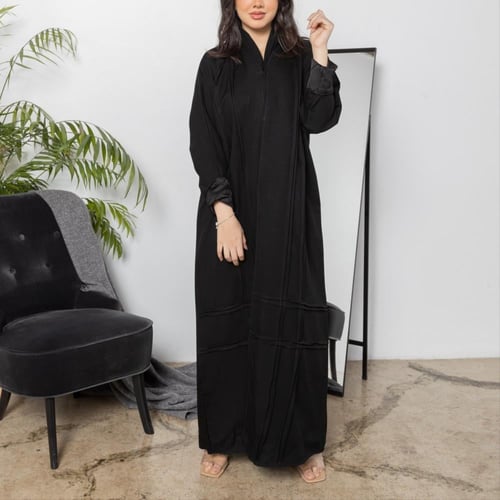 عبايه سوداء ملكي N1019