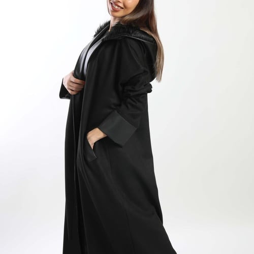 عباية شتوية من الجلد والشامواه الفخم 5061