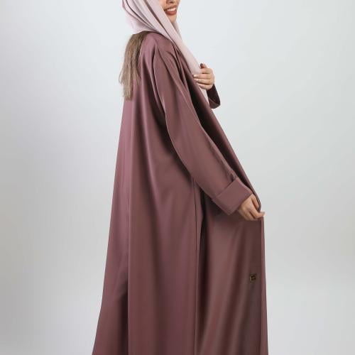 عباية سادة لون لحمي قماش ناعم بلمسة حريرية 5024