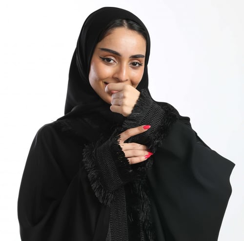 مشلح لون أسود قماش حرير بكلفة مميزة وراقية 5060