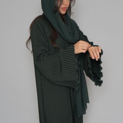 عباية ملونة لون أخضر بكسر ناعمة 6060