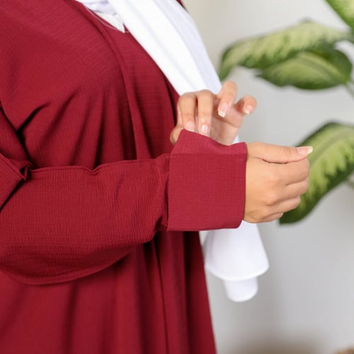 عبايه ملونة لون عودي دم الغزال 5021