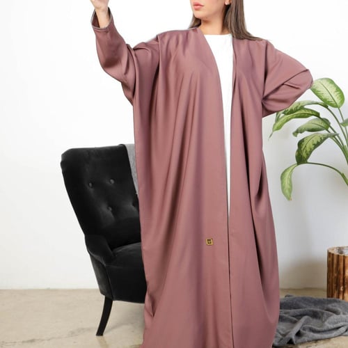 عبايه ملونة بشت سادة لون لحمي 5028