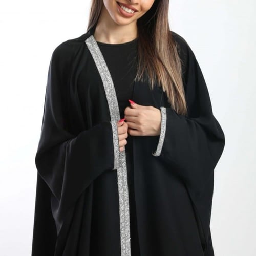عباية مشلح سوداء بلاك بيري وتطريز أمامي كرستال 506...