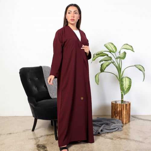 عبايه ملونة لون عودي منقطة خامة باردة 5023