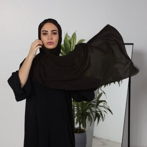 طرحة سادة باللون البنيT067