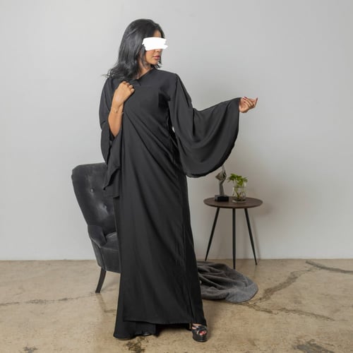 عباية سوداء سادة بلاك بيري بكم واسع 5011