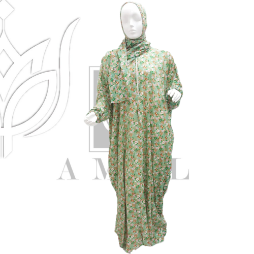 شرشف صلاة مشجر لون اخضر سحاب N257