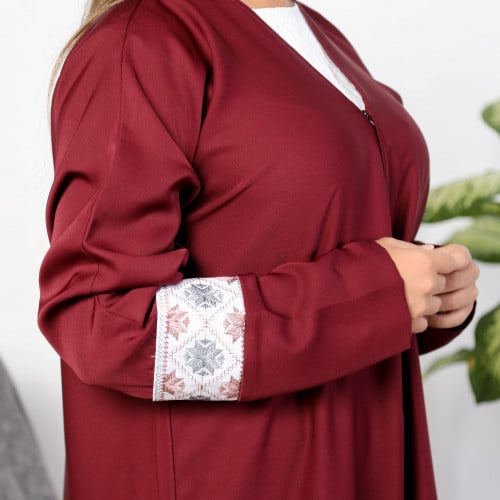 عبايه ملونه لون عودي سوبر ندى بكلفة سدو من الكم502...