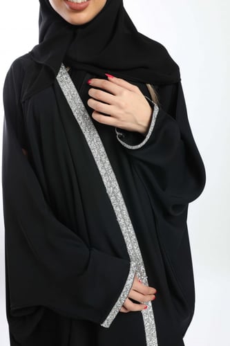 عباية مشلح سوداء بلاك بيري وتطريز أمامي كرستال 506...