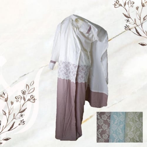 شرشف صلاة مشجر بلون الابيض نصفين الوان متعدده G702