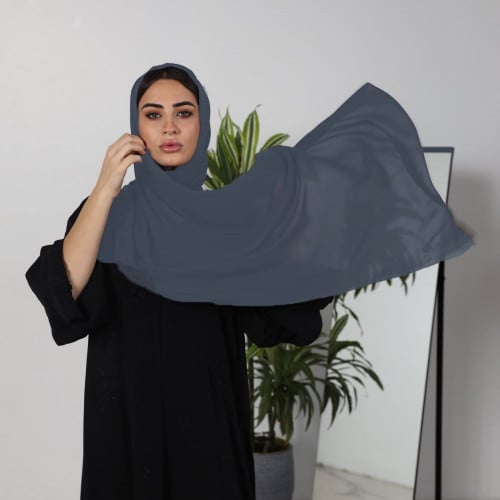 طرحة سادة باللون الرمادي المزرق T064