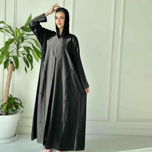 عبايه سوداء انيقه بتطريز نجوم 7021