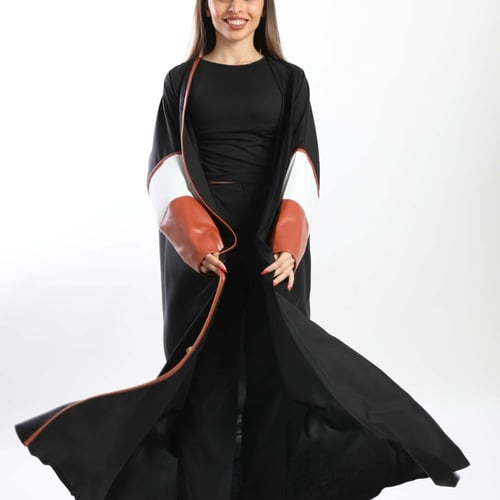 قماش صالونا كوري مع جلد في الاكمام 5071