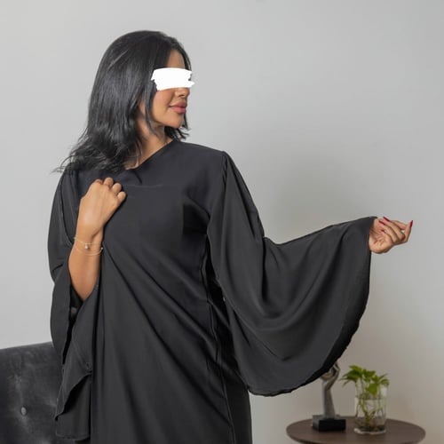 عباية سوداء سادة بلاك بيري بكم واسع 5011