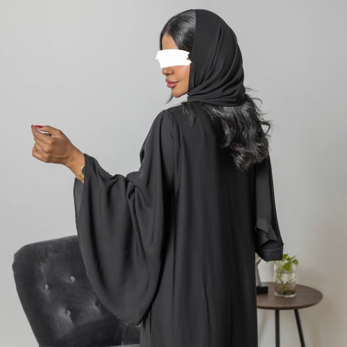 عباية سوداء سادة بلاك بيري بكم واسع 5011