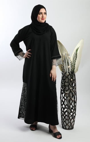 عباية سوداء أنيقة مناسبة للسهرات 5078