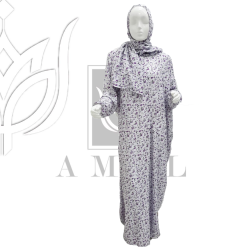 شرشف صلاة مشجر لون ابيض L001