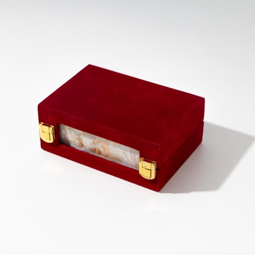 صندوق ثقيل من الرخام الملون الفاخر ملبّس داخليا با...