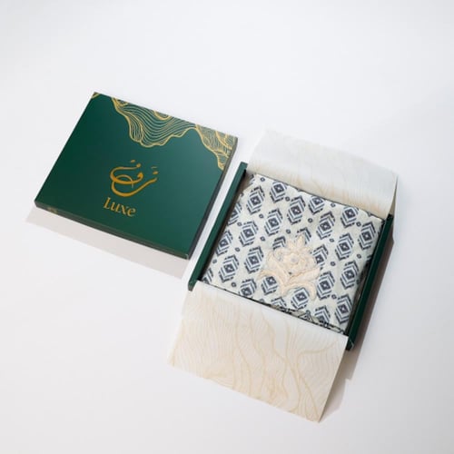 سكارف قطني كتّان مطعّم بالكرستال المصوّف الفاخر دب...