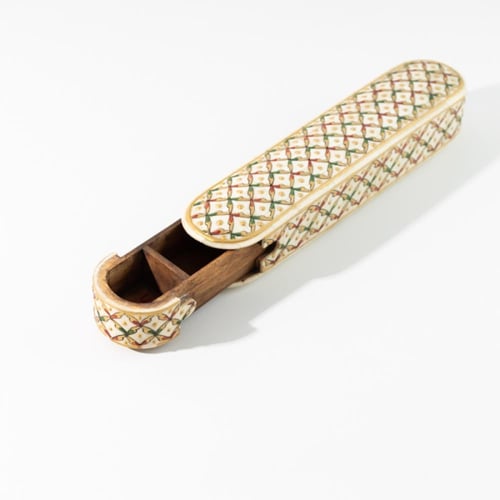 صندوق خشبي هندي ملبس منقوش فاخر