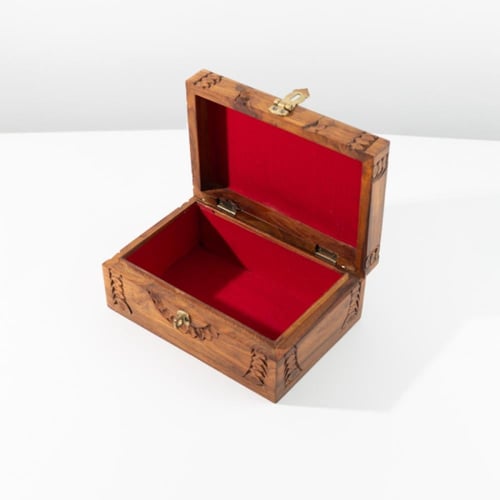 صندوق خشبي منحوت هندي فاخر