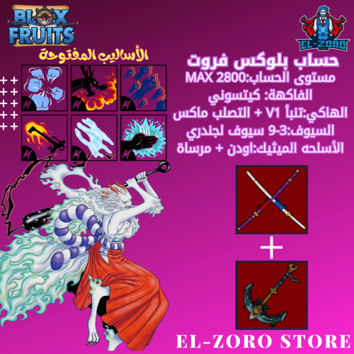حساب بلوكس فروت كيتسوني اودن+مرساة