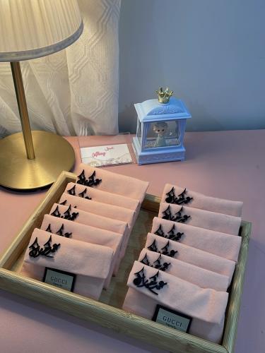 12 توزيعات مشط بعبارة عيدكم مبارك + صينيه