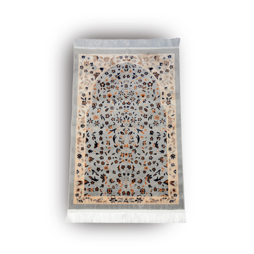 سجادة صلاة الروضة المباركه رمادي