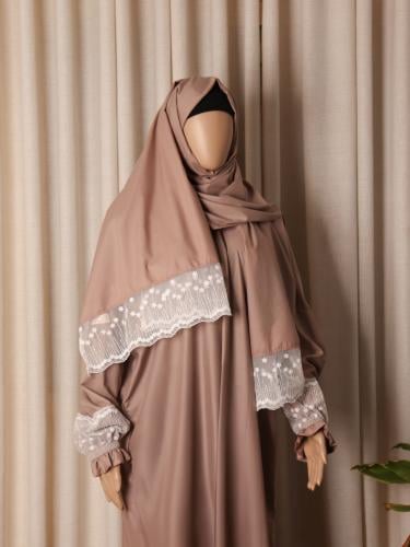 لباس صلاة قطن مشروك بطرحة متصلة