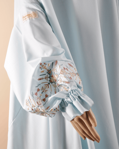 لباس صلاة قطن مشروك كلوش واسع مطرز