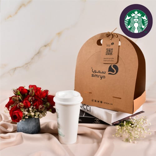 باكج ورد طبيعي وقهوة ساخنة ستار بكس