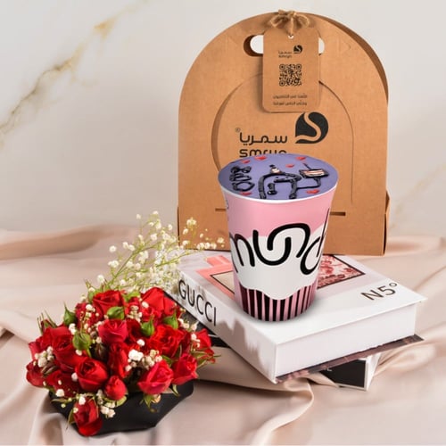 باكج ورد طبيعي وكيك منش